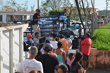 Relief efforts in Río Cañas Abajo after Hurricane Maria