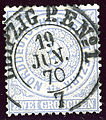 2 Groschen issue 1869, cancelled at LEIPZIG Post Expedition N°1 in 1870. MiNDPB17.