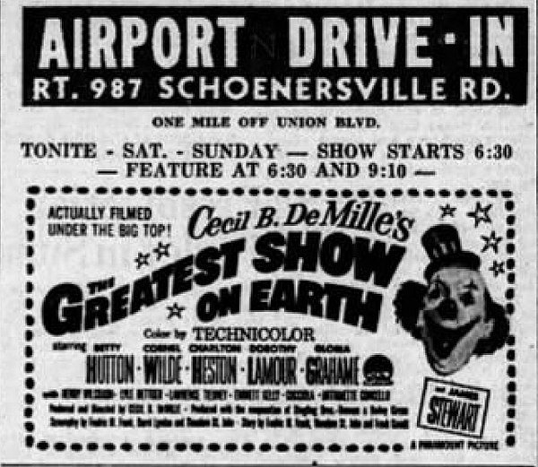 James Stewart in drive-in theatre ad