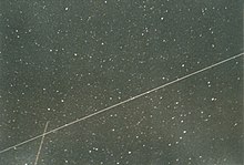 Time exposure of Mir passing over Earth's surface, May 1997.