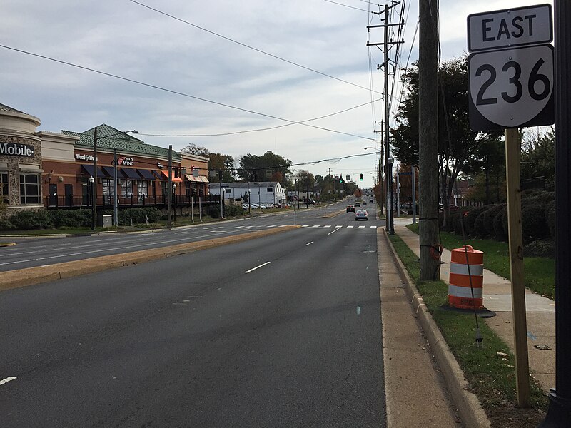 File:2016-10-30 11 23 11 View east along Virginia State Route 236 (Main Street) at U.S. Route 29 (Lee Highway) and U.S. Route 50 (Fairfax Boulevard) in Fairfax, Virginia.jpg