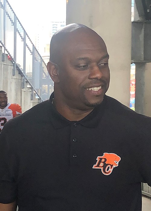 Hervey before a BC Lions game in 2019