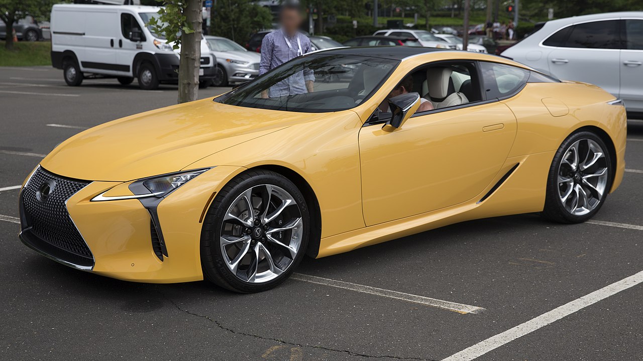 Image of 2019 Lexus LC500 (yellow), front left (Greenwich 2019)