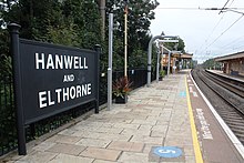 Original name board on Platform 3 in 2021 2021 at Hanwell station - platform 3.JPG