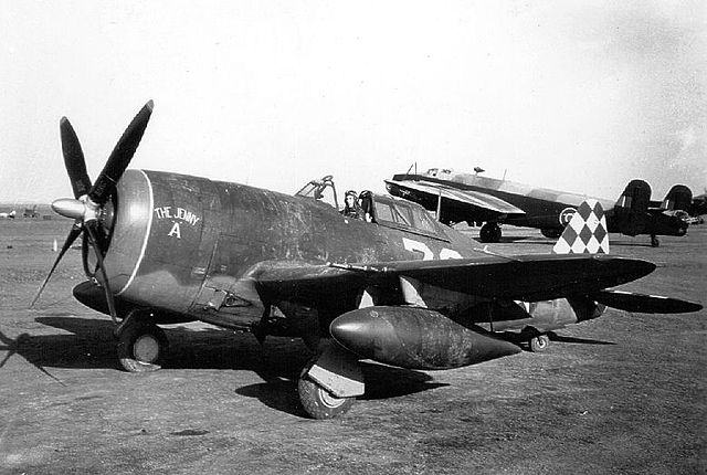 325th Fighter Group P-47 at an Allied airfield in Italy