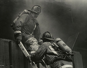 Firefighters are exposed to risks of fire and building collapse during their work. 3 Alarm Building Fire.jpg