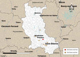 Mapa obcí se stránkami Seveso