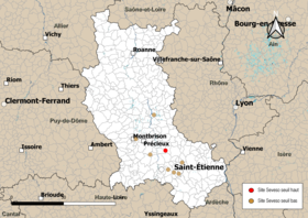 Mappa dei comuni con siti Seveso