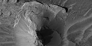 Close view of layered butte, as seen by HiRISE under HiWish program