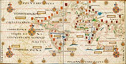 Carta de navegación de Teixeira fechada en 1573; se conserva en la Biblioteca Nacional de Francia.