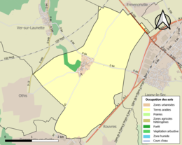 Kolorowa mapa przedstawiająca użytkowanie gruntów.