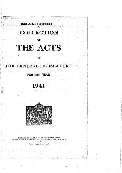 File:A Collection of the Acts of the Central Legislature and Ordinances of the Governor General of India, 1941.pdf