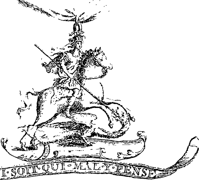 File:A dissertation on the original of the equestrian figure of the George and of the garter, ensigns of the most noble order of that name Fleuron T093759-3.png