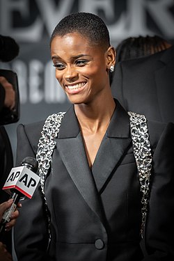 Letitia Wright på premiären av Black Panther: Wakanda Forever 2022.