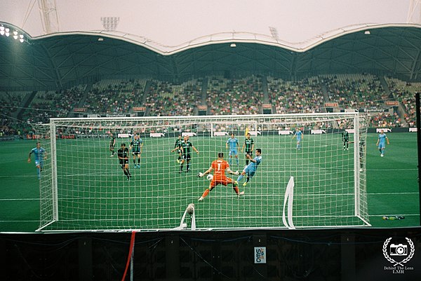 Luna scoring goal against Western United in 2020