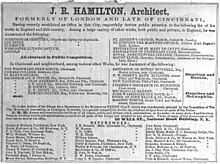 advertisement, 1859 Advertisement for architect John R. Hamilton 02.jpg