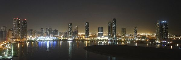 Image: Al Khan Lagoon by Night