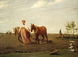 «На пашне. Весна», Алексей Венецианов, 1820-е / Springtime by Alexey Venetsianov