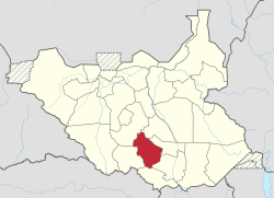 Местоположение штата Амади в Южном Судане 