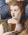 Detail of attending angel with chalice