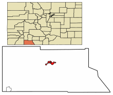 Archuleta County Colorado Incorporated and Unincorporated areas Pagosa Springs Highlighted 0856860.svg