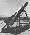 Asp sounding rocket in a monorail launcher