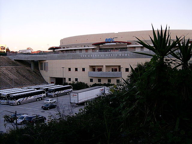 Aztec Bowl (historic site as it exists today) is now the site of Viejas Arena
