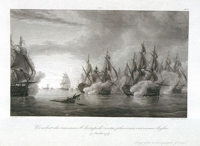 The Second Battle of Cape Finisterre in October 1747.