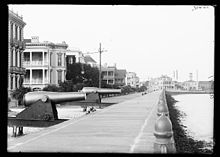 Dahlgren gun from USS Keokuk, Charleston East Battery, about 1880 to 1910 Battery- abt 1910 -Keokuk gun.jpg