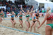 Deutsch: Beachhandball Europameisterschaften 2019 (Beach handball Euro); Tag 6: 7. Juli 2019 – Frauenfinale, Dänemark-Ungarn 2:0 (18:12, 23:22) English: Beach handball Euro; Day 6: 7 July 2019 – Women's Final – Denmark-Hungary 2:0 (18:12, 23:22)