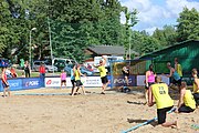 Deutsch: Beachhandball Europameisterschaften 2019 (Beach handball Euro); Tag 1: 2. Juli 2019 – Männer, Vorrunde Gruppe A, Deutschland-Norwegen 2:0 (22:14, 22:20) English: Beach handball Euro; Day 1: 2 July 2019 – Men Preliminary Round Group A – Germany-Norway 2:0 (22:14, 22:20)