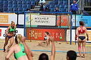 Deutsch: Beachhandball Europameisterschaften 2019 (Beach handball Euro); Tag 2: 3. Juli 2019 – Frauen, Vorrunde Gruppe D, Ukraine-Deutschland 2:0 (23:22, 32:24) English: Beach handball Euro; Day 2: 3 July 2019 – Women Preliminary Round Group D – Ukraine-Germany 2:0 (23:22, 32:24)