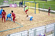 Deutsch: Beachhandball bei den Olympischen Jugendspielen 2018; Tag 6, 12. Oktober 2018; Mädchen, Platzierungsrundenspiel – Russland-Venezuela 2:0 English: Beach handball at the 2018 Summer Youth Olympics at 12 October 2018 – Girl's Consolation Round – Russland-Venezuela 2:0