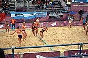 Deutsch: Beachhandball bei den Olympischen Jugendspielen 2018; Tag 5, 10. November 2018; Mädchen, Hauptrunde - Chinese Taipei (Taiwan)-Niederlande 1:2 English: Beach handball at the 2018 Summer Youth Olympics at 11 October 2018 – Girls Main Round – Chinese Taipei (Taiwan)-Netherlands 1:2