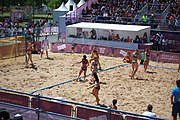 Deutsch: Beachhandball bei den Olympischen Jugendspielen 2018; Tag 4, 10. Oktober 2018; Mädchen, Vorrunde, Gruppe A - Ungarn-Chinese Taipei (Taiwan) 2:0 English: Beach handball at the 2018 Summer Youth Olympics at 10 October 2018 – Girls Preliminary Round Group A‎ – Hungary-Chinese Taipei 2:0