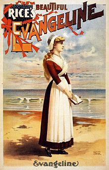 Poster for Evangeline (1896) Beautiful Evangeline, performing arts poster, 1896.jpg