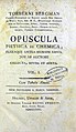 Opuscula physica et chemica, 1779.