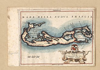 Map of Bermuda by Vincenzo Coronelli, 1 January 1692 Bermuda Coronelli.jpg
