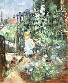 Child among the Hollyhocks (Kind zwischen Stockrosen) (Enfant dans les roses trémières), 1881, Wallraf-Richartz Museum