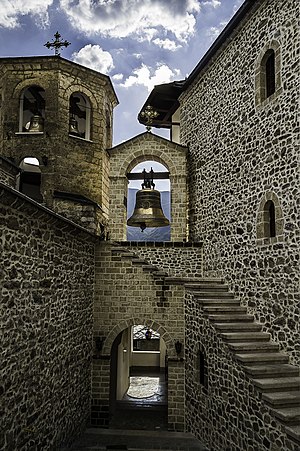A bell tower in the Saint Jovan Bigorski Monastery, Macedonia