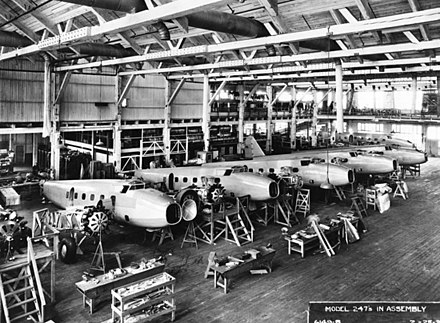 The Boeing 247 production line