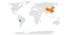 Location map for Bolivia and China.