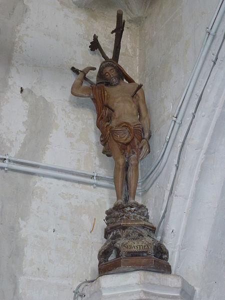 File:Bomy (Pas-de-Calais, Fr) église Saint-Vaast statue Saint Sébastien.JPG