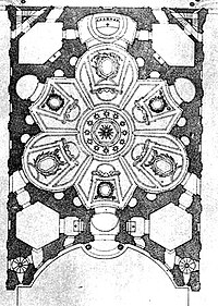 Поземний план церкви Сант Іво алла Сапієнца і промальовка склепіння.