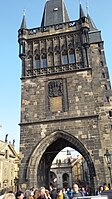 Toren van de Karelsbrug naar de Oude Stad van Praag