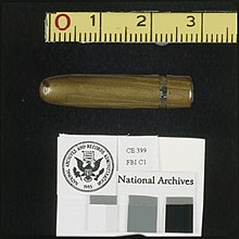 CE 399, the single bullet described in the theory Bullet found on stretcher at Parkland Memorial Hospital, CE399-1.jpg