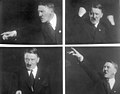German dictator Adolf Hitler, collage of photos from speeches (Behavior: oratory and exercise of political power)