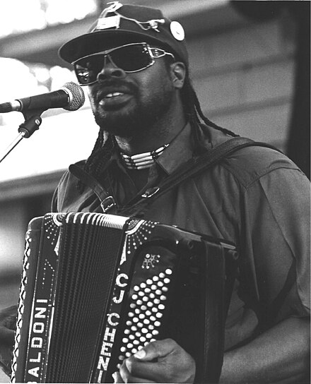 C. J. Chenier performing in the Ross Bandstand
