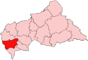 Situo de la prefektujo Mambéré-Kadéï en la Centr-Afrika Respubliko