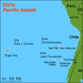 Остров Санта-Клара на карте юго-восточной части Тихого океана